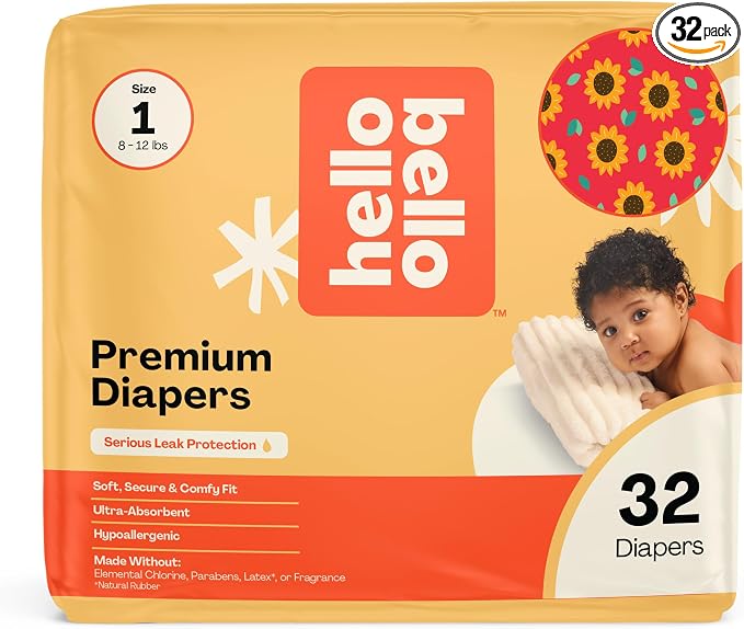Hello Bello Diapers, Size 1 Flower Child, Hypoallergenic by HelloBello