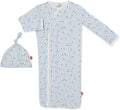 Magnetic Me Modal Newborn Sleeper Gown & Hat Set | Silky Soft Modal Fabric by magneticme