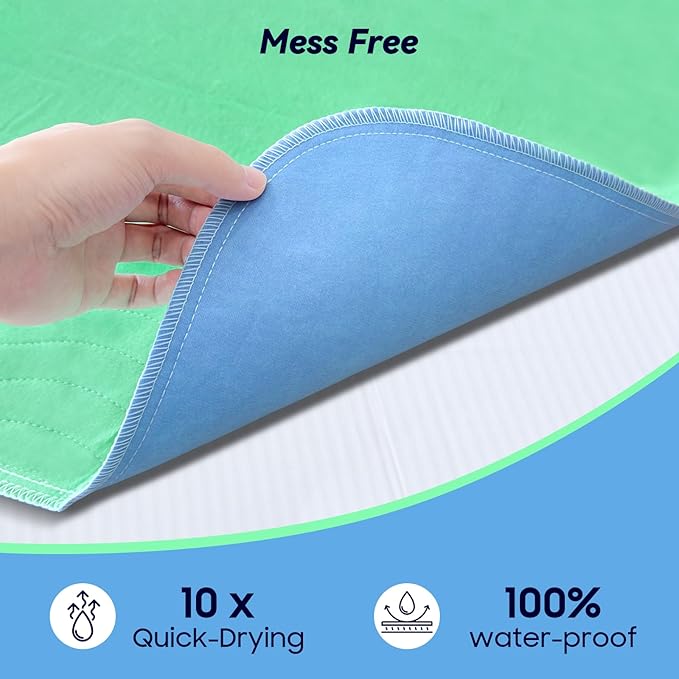 4 Pack 36” x 36” Extra Heavy Absorbency Washable Underpads, Waterproof Quick - Image 4