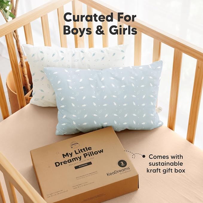 KeaBabies 2-Pack Toddler Pillow 13x18 - Image 9