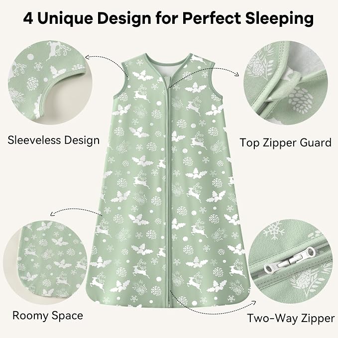 Baby Sleep Sack 12-18 Months 1.0 Tog Baby Wearable Blanket 100% Cotton Sleeping - Image 3
