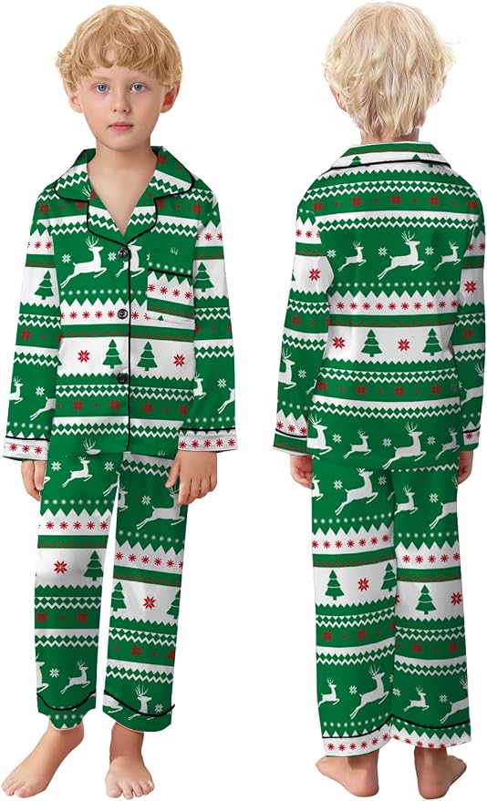 Schbbbta Family Matching Pajamas Holiday Sleepwear Long Sleeve Pjs Sets - Image 6