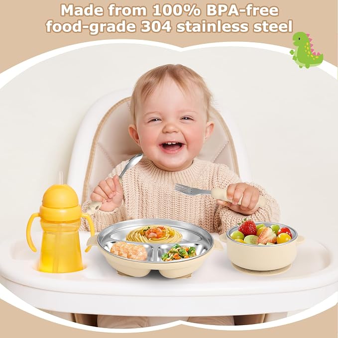 Stainless Steel Baby Plate and Bowl - Image 5