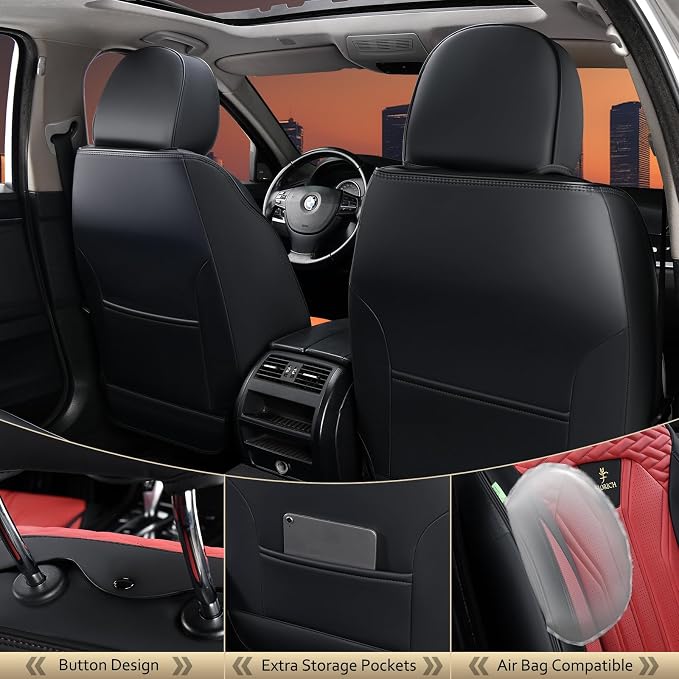 FLORICH Seat Covers for Cars, Waterproof Automotive Seat Covers, Leather Car - Image 2