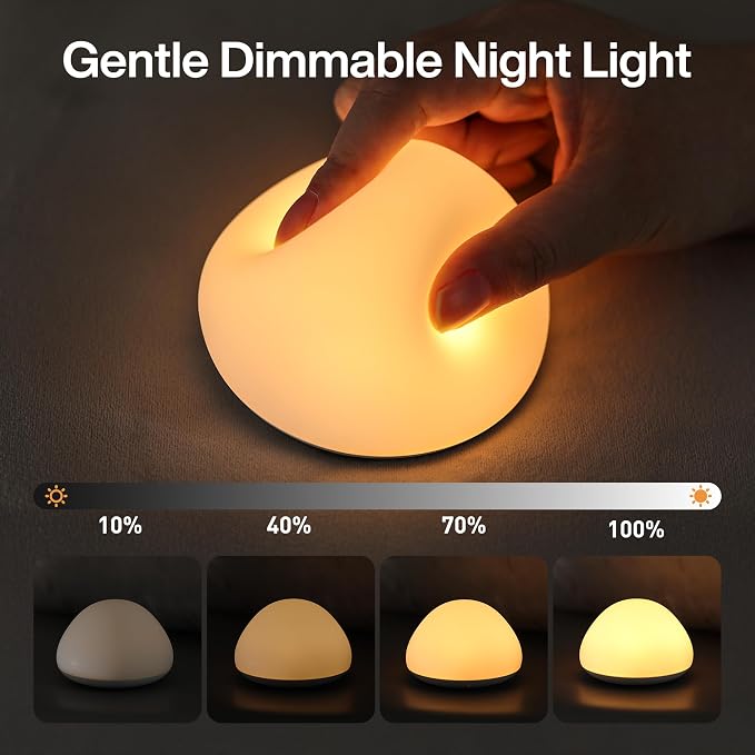 JolyWell Baby Night Light for Nursery, Soft Silicone Tap Control Night Lamp - Image 3
