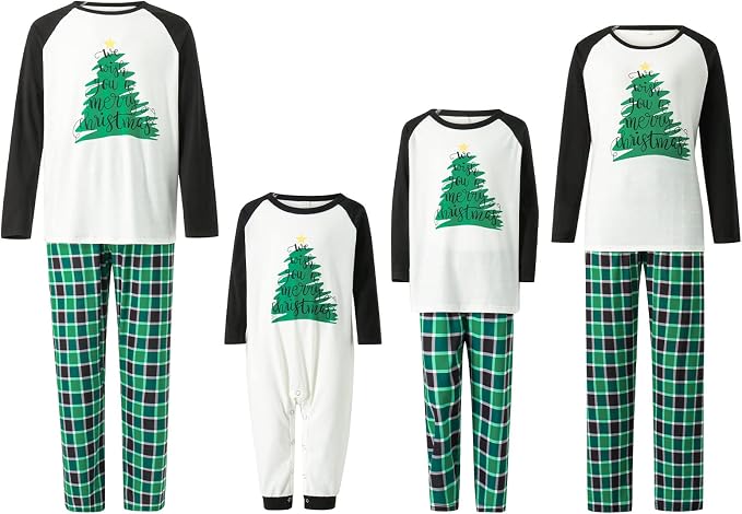 Awoscut Christmas Family Matching Pajamas Christmas Pjs Holiday Nightwear - Image 3