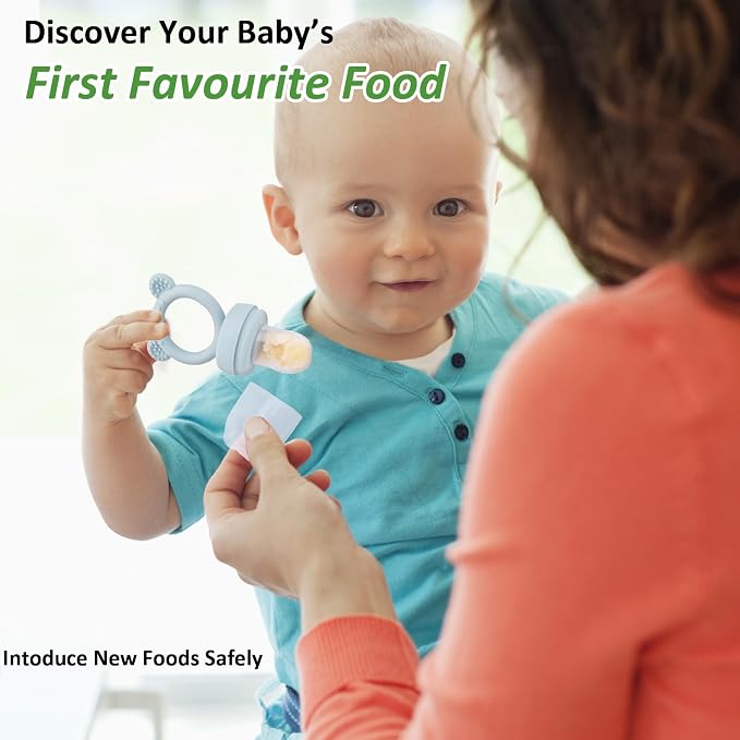 Silicone Baby Fruit Food Feeder & Mini Freezer Nibble Tray, Breastmilk Popsicle - Image 6