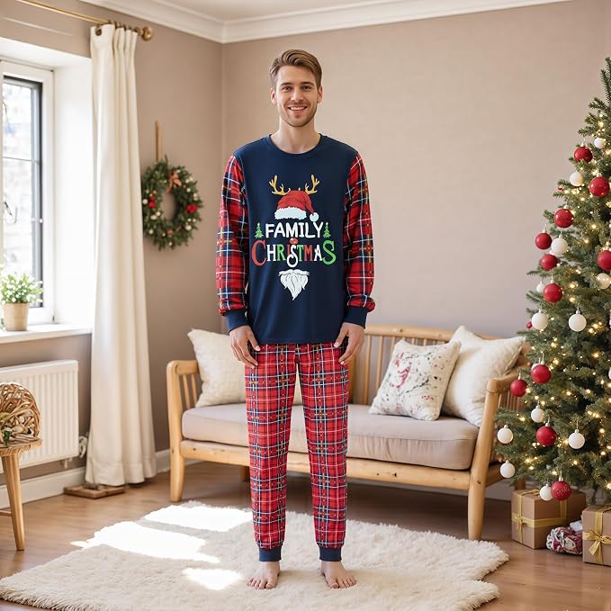 Awoscut Christmas Family Matching Pajamas Christmas Pjs Holiday Nightwear - Image 2