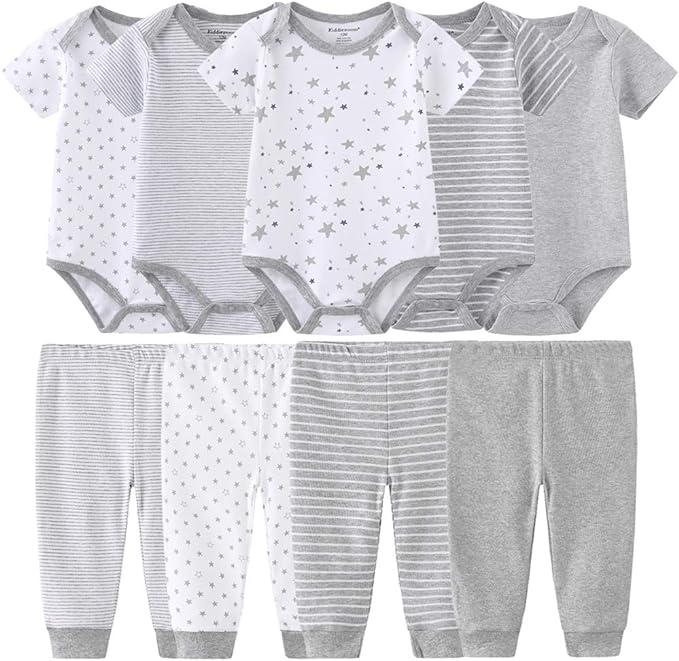 Baby Layette Set Baby Boys' 9-Piece Bodysuits Pants Set Toddler Girl Boy Unisex by Kiddiezoom