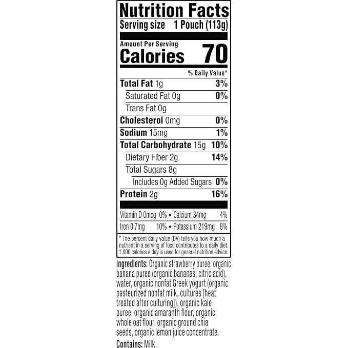 Plum Organics Kale, Strawberry, Amaranth Oat and Greek Yogurt Baby Food in Pouch - Image 2