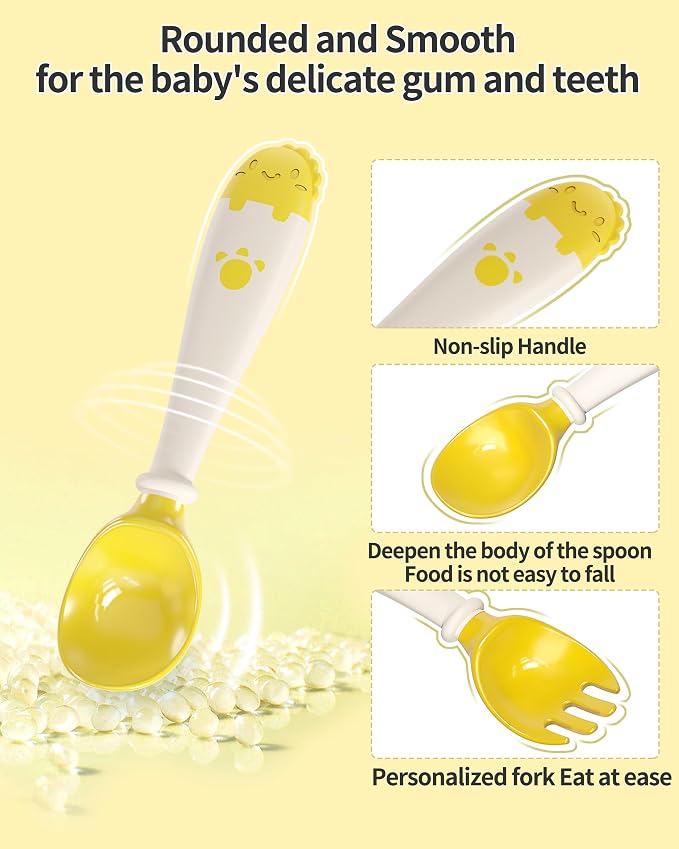 Deejoy Toddler Utensils with Travel Safe Case, Silicone Baby Spoons and Fork Set - Image 6