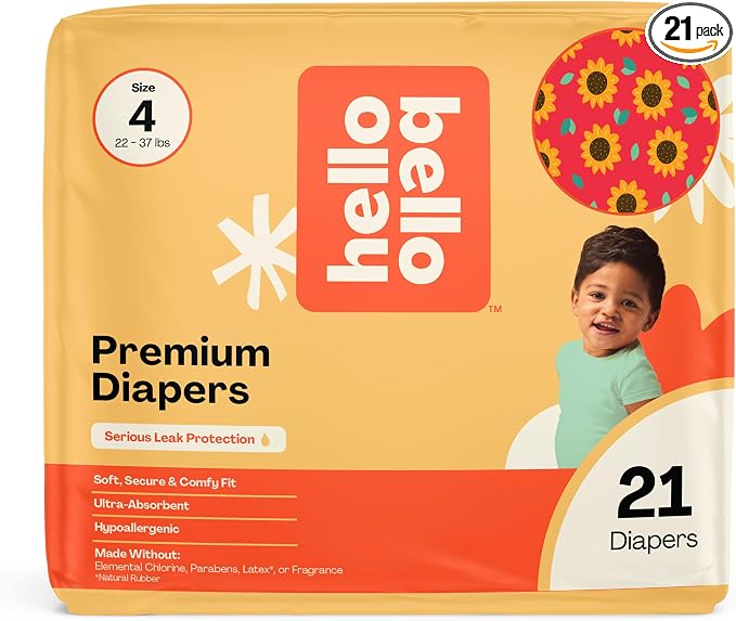 Hello Bello Diapers, Size 4 Flower Child, Hypoallergenic by HelloBello