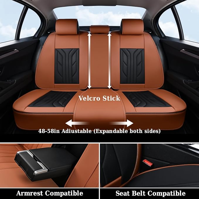 Coverado Seat Covers, Car Seat Covers Full Set, Leather Seat Covers - Image 7