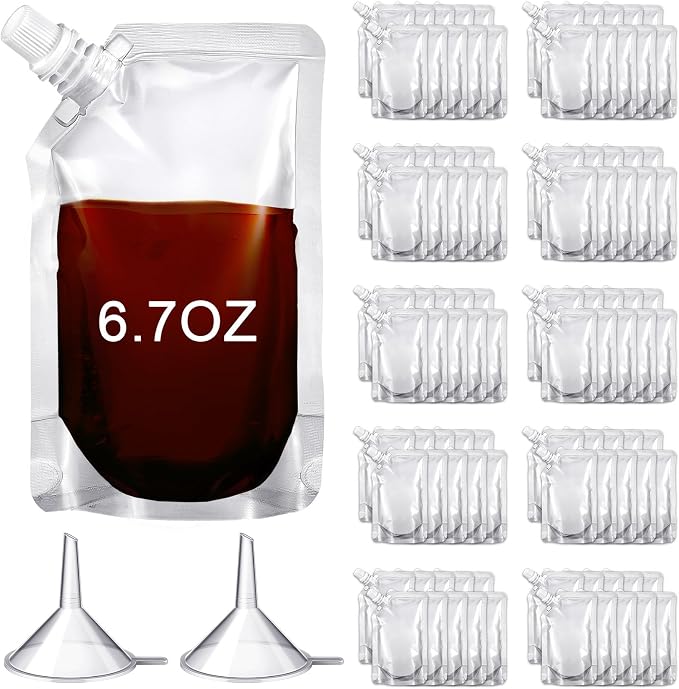 Meanplan 100 Pcs Plastic Pouches Bulk Reusable Squeeze Pouches Clear Plastic - Image 8
