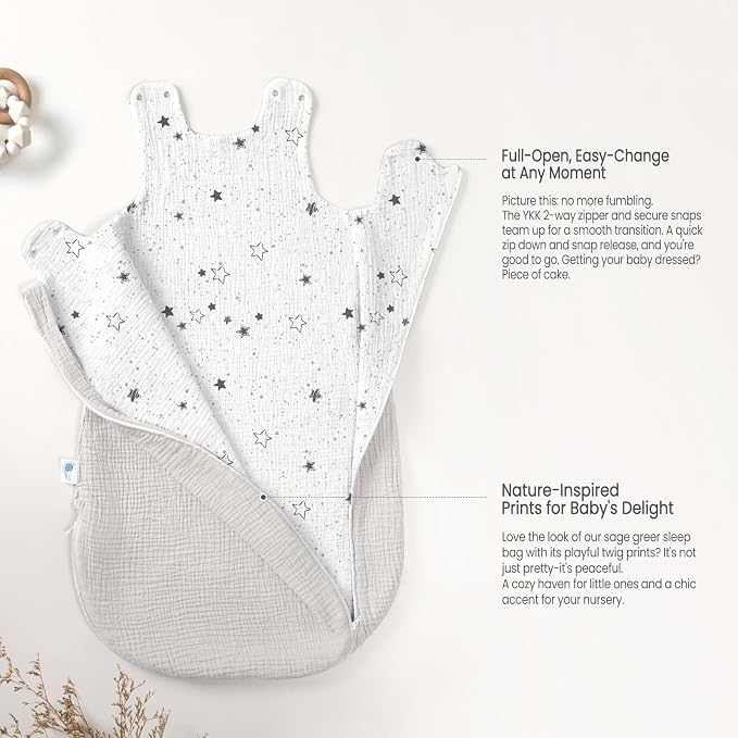 lulumoon Sleep Sack Muslin for Baby: Cotton Wearable Blanket for 9-15 Months - Image 5