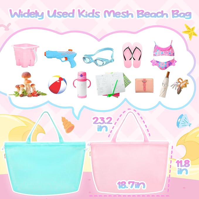 Tagitary Beach Toys Kids Beach Bag Tote - Image 4