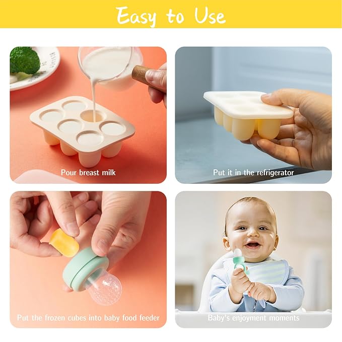 Baby Fruit Food Feeder with Popsicle Mold, Cute Teething Toys Silicone Teethers - Image 6