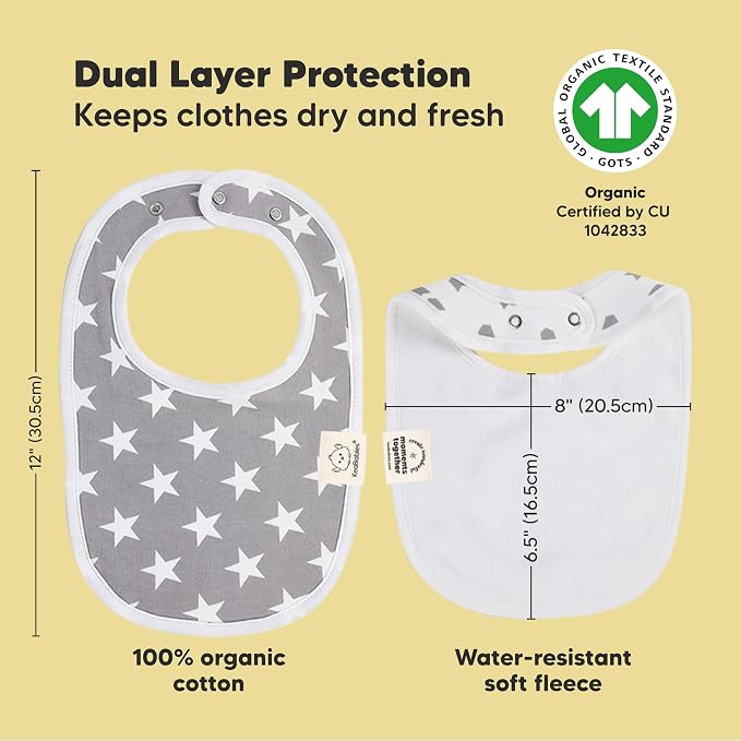 8-Pack Organic Baby Bibs for Boys, Girls - Image 3