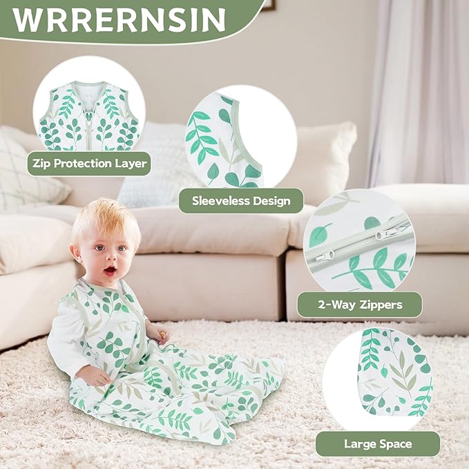 Baby Sleep Sack 6-12 Months, 100% Cotton TOG 0.5 Wearable Blanket - Image 2