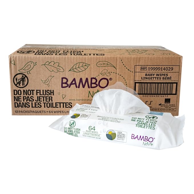 Bambo Nature USDA Certified Biobased Baby Wipes 64 Count - Image 3