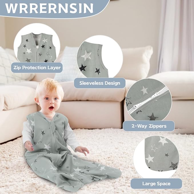 Baby Sleep Sack 12-18 Months Baby Wearable Blanket 100% Cotton TOG 0.5 2-Way - Image 2