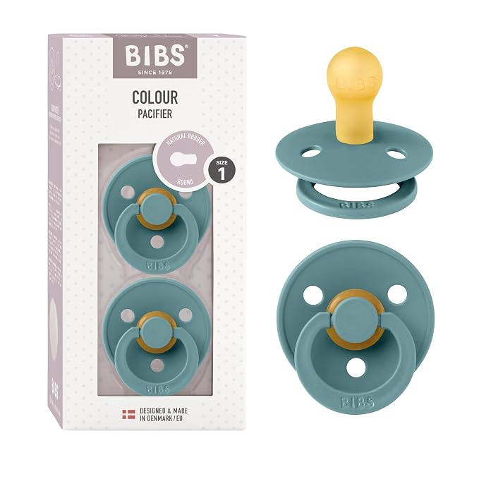 BIBS Pacifiers Colour Collection | Natural Rubber Baby Pacifier | Set of 2 by BIBS