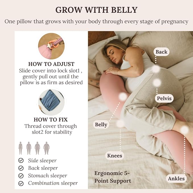 Pregnancy Pillow 5-in-1 【Cooling Cover, Adjustable to Grow - Image 4