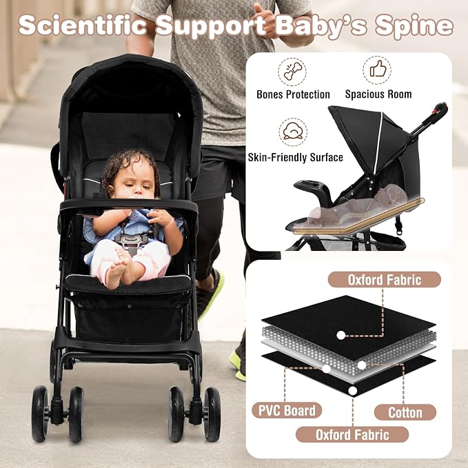 Baby Joy Lightweight Stroller, Compact Toddler Travel Stroller - Image 8