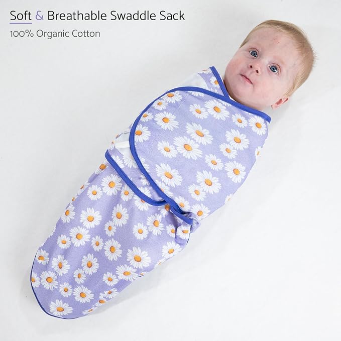 LollyBanks Baby Swaddles 100% Organic Cotton, 0-3 Months Baby Girl Swaddles - Image 3