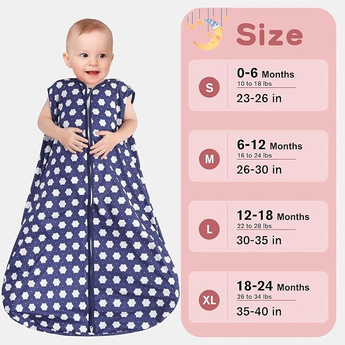 Baby Sleep Sack 0-6 Months 3 Pack Baby Wearable Blanket 100% Rayon Cotton 2-Way - Image 6