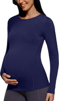 POSHDIVAH Women's Maternity Long Sleeve T Shirts Scoop Neck Pregnancy Tee Top by Poshdivah