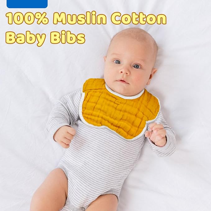 EllieHouse Baby Bibs for Girls Boys 10Pack Muslin Drool Teeth Drooling Teething - Image 2