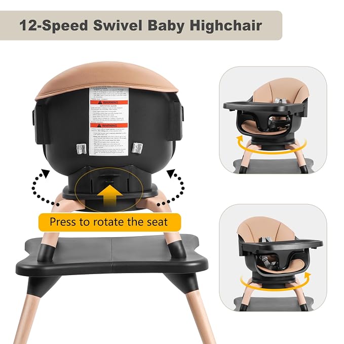 Baby High Chair, 7 in 1 Convertible High Chairs - Image 5