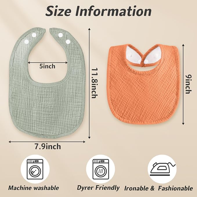 Muslin Baby Bibs Cotton Baby Drool Bandana Bibs - Image 9
