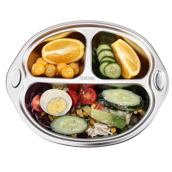 MR. CHOU Stainless Steel Divided Toddler Plate, Suction Baby Plates - Image 9
