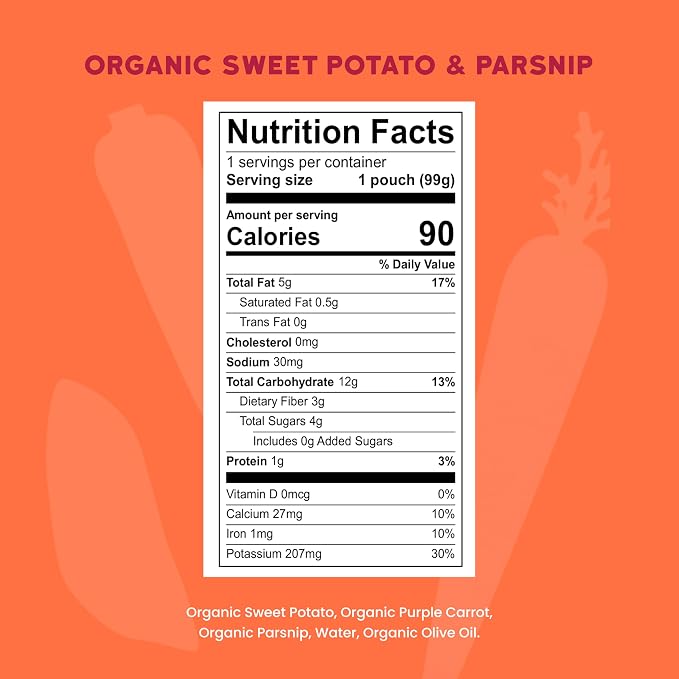 Serenity Kids 6+ Months Organic Veggie Puree Baby Food Pouches - Image 2