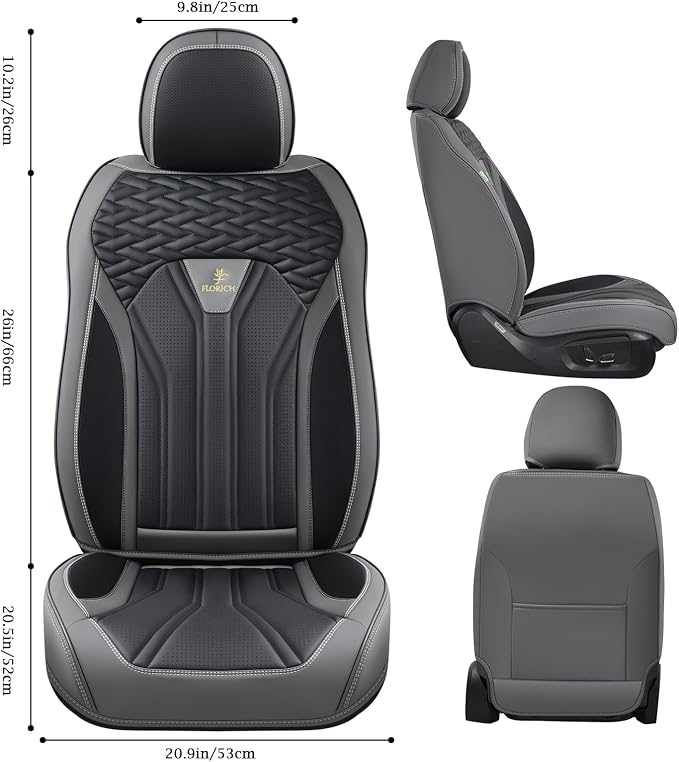 FLORICH Leather Seat Covers, Seat Covers Full Set, Car Seat Protectors 5 Seats - Image 3