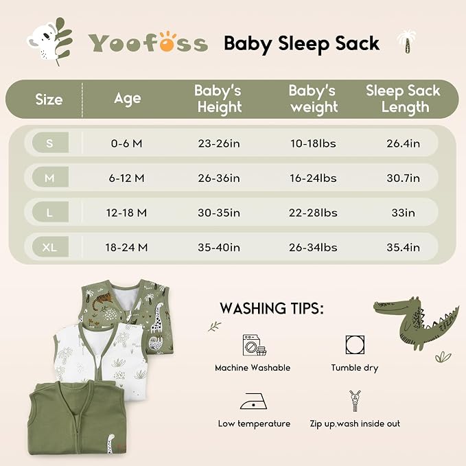 Yoofoss Baby Sleep Sack 18-24 Months 0.5 Tog Wearable Blanket - Image 5