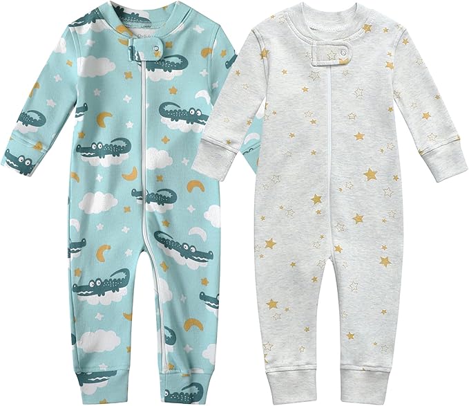 Owlivia Organic Cotton Baby Boy Girl Zip up Sleep 'N Play Pjs, Long Sleeve by Owlivia