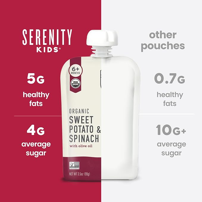 Serenity Kids 6+ Months USDA Organic Veggie Puree Baby Food Pouches - Image 7