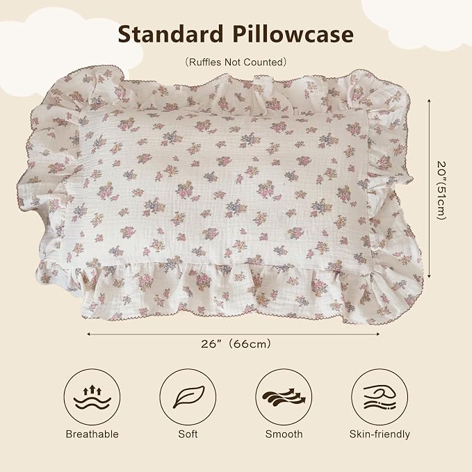 BuLuTu Tuberose Floral Themed Pillow Covers Standard Size - Image 2