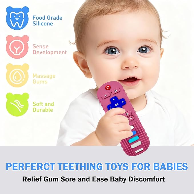 Baby Teething Toys-TV Remote Control Shape Silicone Infants Teething Toys - Image 2