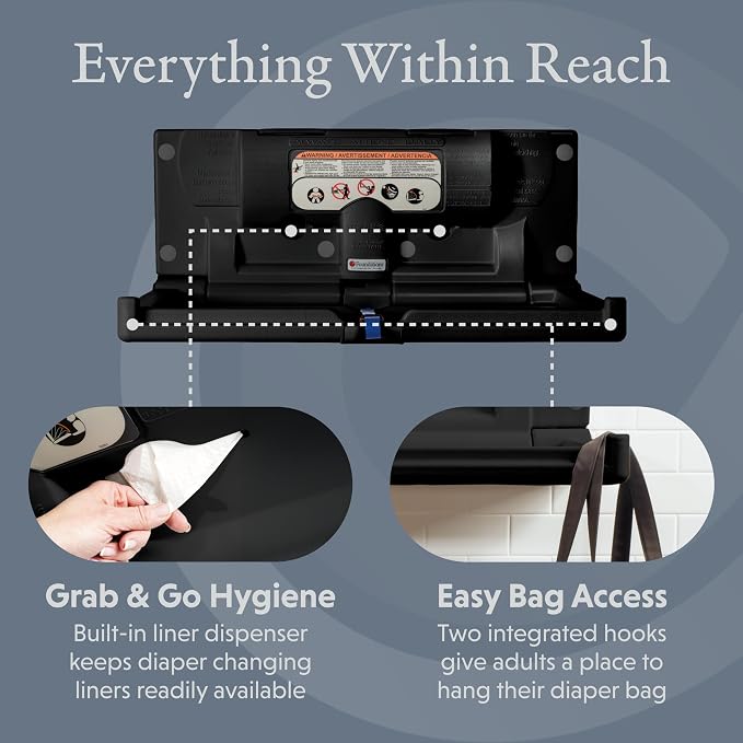 Foundations Classic Horizontal Baby Changing Station w/EZ Mount Backer Plate - Image 3