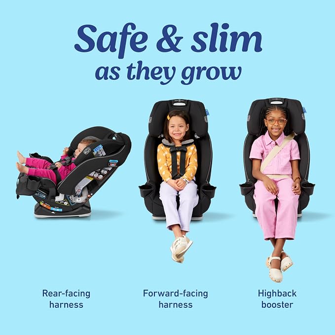 Graco Slimfit 3-in-1 Convertible Car Seat, Space Saving Design, Forward & - Image 2