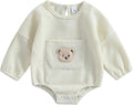 Douhoow Cute Baby Sweatshirt Romper Waffle Knit Baby Clothes Infant Girl Boy by DouhoowBabyKidsClothes