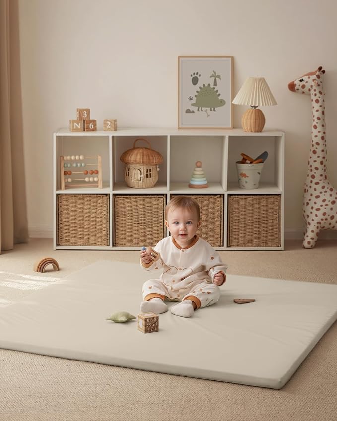 Blissful Diary Vegan Leather Baby Play Mat, 47x47 Thick Foam Cushioned & - Image 8