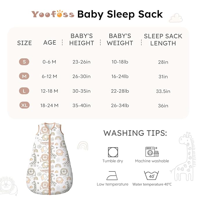Yoofoss Baby Sleep Sack 0-6 Months, TOG 2.5 Baby Wearable Blanket - Image 4
