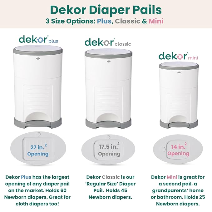 Diaper Dekor Classic Hands-Free Diaper Pail Gift Set | Just Step–Drop–Done | - Image 5