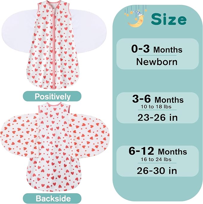 Newborn Sleep Sack Baby Swaddle, Swaddle me 0-3 Month, 3-Way Adjustable - Image 4