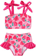 YOUNGER TREE Toddler Girls Two Pieces Swimsuit Color Block Stripe Swimwear by YOUNGERTREE